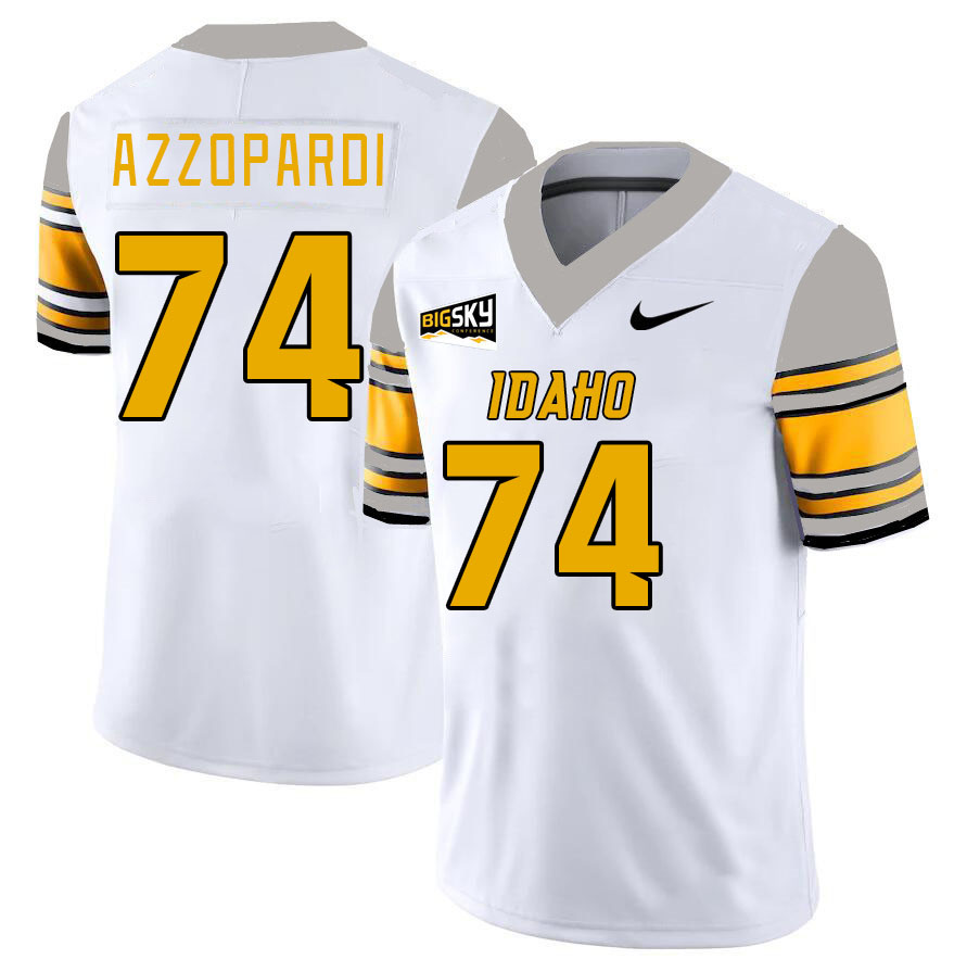 Men-Youth #74 Nate Azzopardi Idaho Vandals 2023 College Football Jerseys Stitched-White